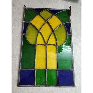 Handmade Stain Glass Art 14 x  9 Inches Wall Hanging Home, window decor antique